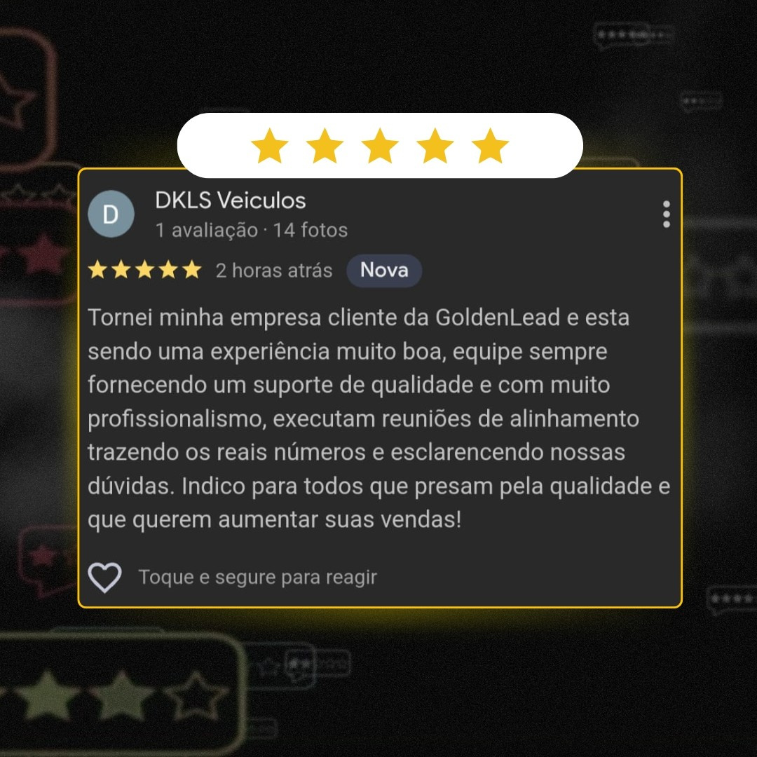 Avaliação Google - Modelo GL - DKLS Veículos